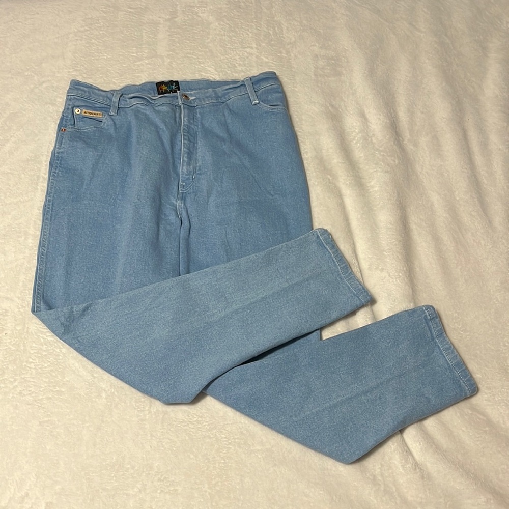 Vintage 90s Action West light wash high rise straight leg jeans